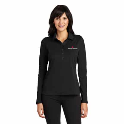 Ladies Nike Dri-Fit Long Sleeve Polo - Image 2