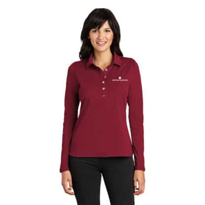 Ladies Nike Dri-Fit Long Sleeve Polo - Image 4